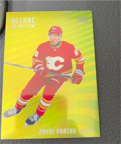 2025-26 Upper Deck Allure #CF-11 Zayne Parekh Color Flow Orange-Yellow — front