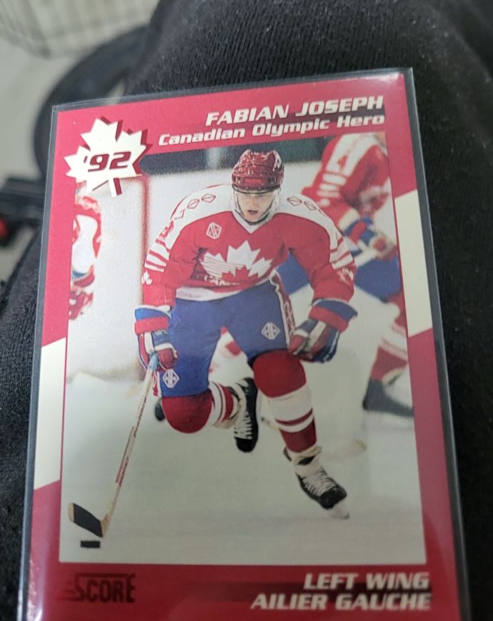 1992-93 Score Canadian Olympians #8 Fabian Joseph — front