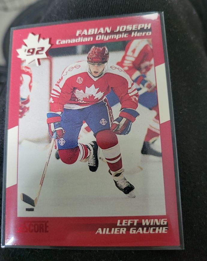 1992-93 Score #8 Fabian Joseph Canadian Olympic Hero — front