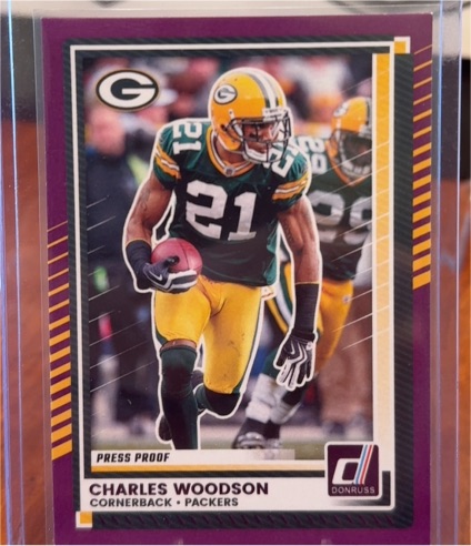 2025 Donruss #135 Charles Woodson Press Proof Purple — front