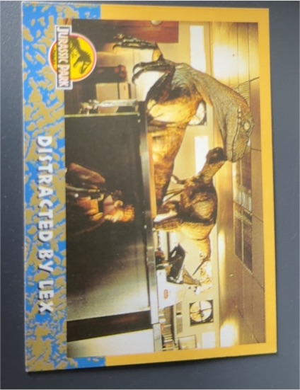1993 Topps Jurassic Park #59 Distracted by Lex — front