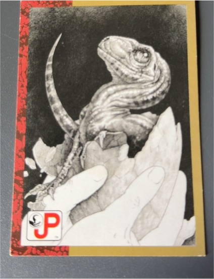1993 Topps Jurassic Park #85 Raptor Hatchling — front