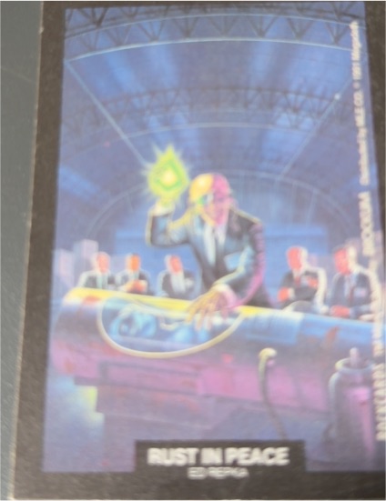 1991 Brockum Rock Cards Art Stickers #11 Rust In Peace — front