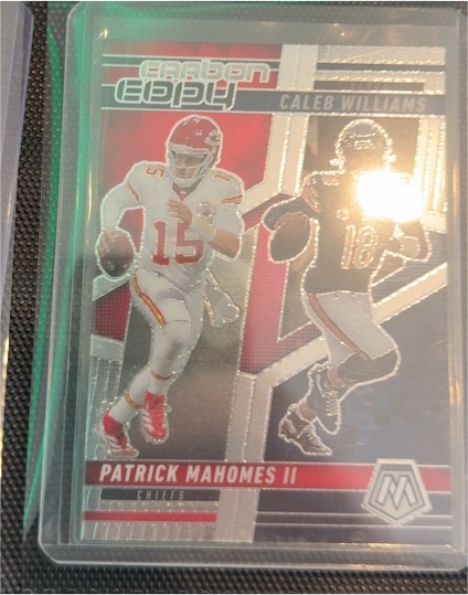 2025 Panini Mosaic Carbon Copy #CCO-10 Patrick Mahomes II Caleb Williams — front