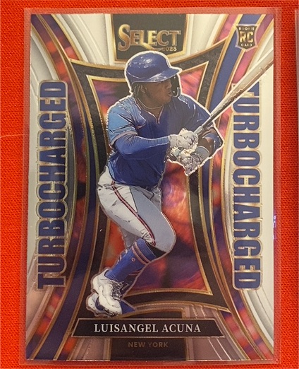 2025 Panini Select #16 Luisangel Acuna Turbocharged Rookie Card — front