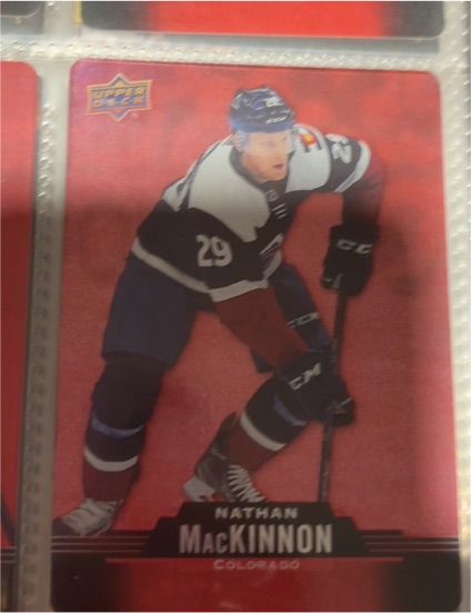 2020-21 Upper Deck Tim Hortons Red Die-Cuts #DC-16 Nathan MacKinnon — front
