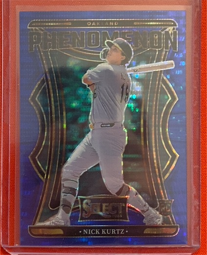 2025 Panini Select #20 Nick Kurtz Phenomenon Blue Prizm Rookie Card — front