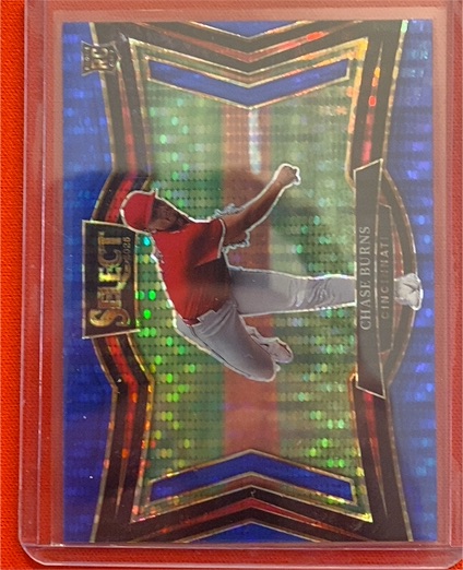 2025 Panini Select Chase Burns Blue Pulsar Prizm Rookie — front