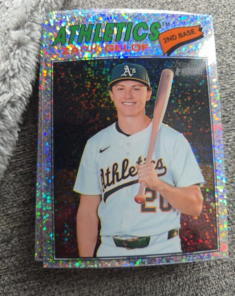 2026 Topps Heritage #186 Zack Gelof Silver Sparkle — front