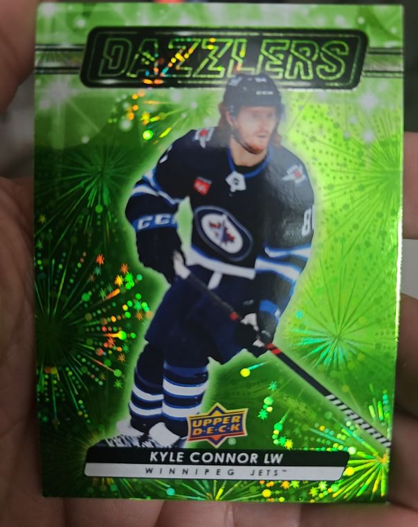 2023-24 Upper Deck Series 2 #DZ-80 Kyle Connor Dazzlers Green — front