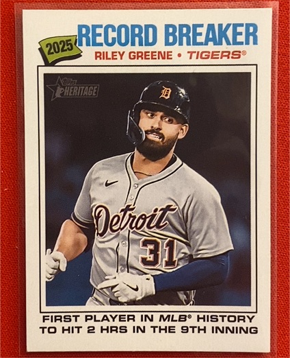 2025 Topps Heritage Record Breaker #234 Riley Greene — front