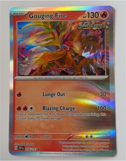 2024 Pokemon Surging Sparks #038 Gouging Fire — front