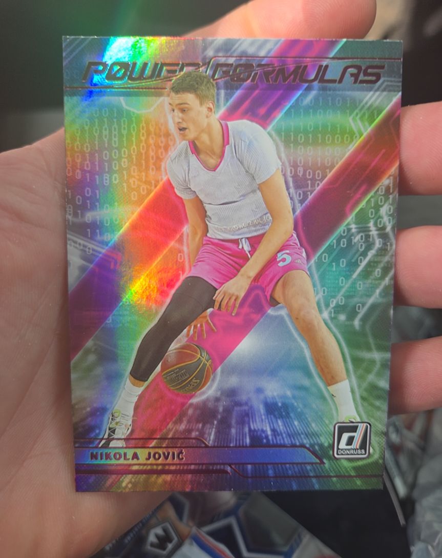 2022 Panini Chronicles Draft Picks Donruss Power Formulas #PF-JOV Nikola Jovic — front