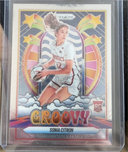 2025 Panini Prizm WNBA #13 Sonia Citron Groovy Rookie Washington Mystics — front