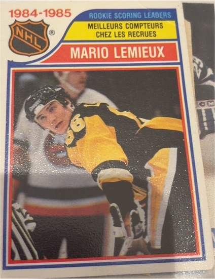 1984-85 O-Pee-Chee #262 Mario Lemieux Rookie Scoring Leaders — front