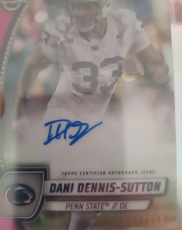 2024 Bowman University Chrome #PA-DDE Dani Dennis-Sutton — front