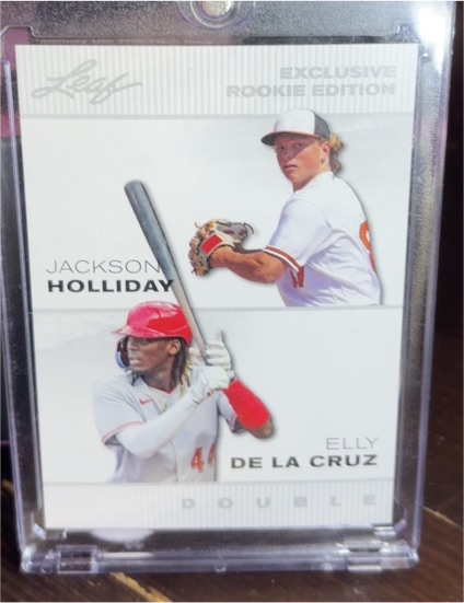 2023 Leaf Exclusive Rookie Edition #ERE-01 Jackson Holliday Elly De La Cruz — front
