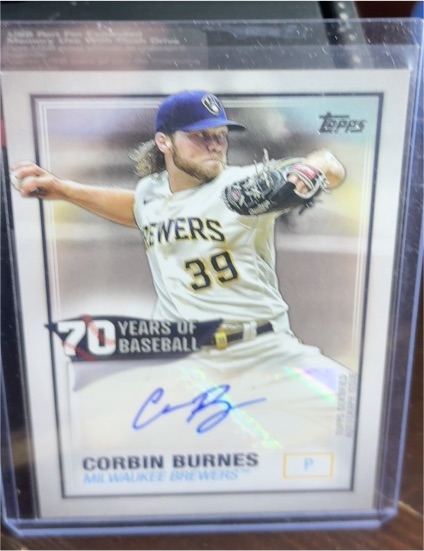 2021 Topps Series 1 70 Years of Baseball Autograph #70YA-CB Corbin Burnes — front