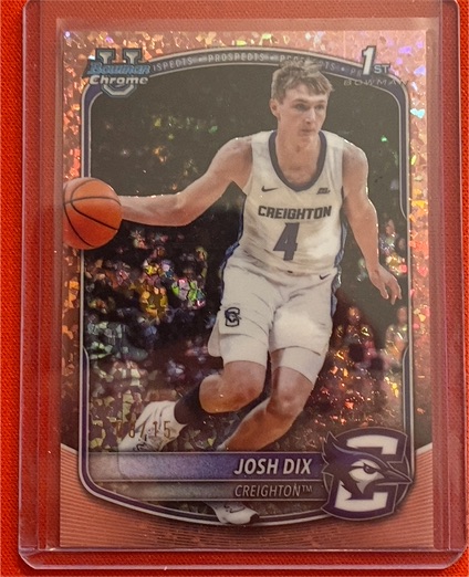 2025 Bowman Chrome Basketball #BCP-17 Josh Dix — front