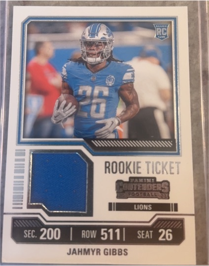 2023 Panini Contenders Rookie Ticket #TS12 Jahmyr Gibbs — front