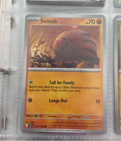 2025 Pokémon SV09: Journey Together #077 Swinub — front