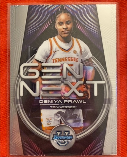 2025-26 Bowman Chrome Gen Next #GN-25 Deniya Prawl Tennessee — front