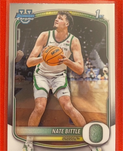 2025-26 Bowman Chrome #BCP-88 Nate Bittle Oregon Ducks — front