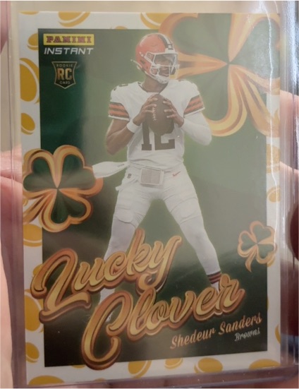 2025 Panini Instant #20 Shedeur Sanders Lucky Clover Rookie RC — front