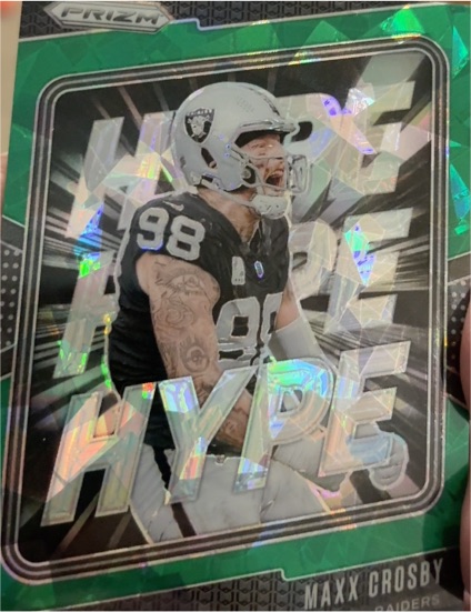 2024 Panini Prizm #9 Maxx Crosby Hype Green Prizm — front