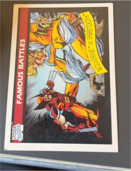 1990 Impel Marvel Universe Series 1 #119 Wolverine vs Sabretooth — front
