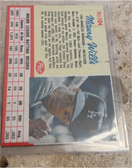 1962 Post #104 Maury Wills — front