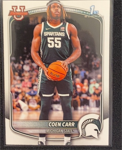 2025-26 Bowman Basketball Prospects 1st Bowman #BPP-35 Coen Carr — front