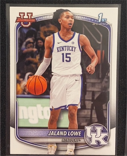 2025-26 Bowman Basketball Prospects 1st Bowman #BPP-23 Jaland Lowe — front
