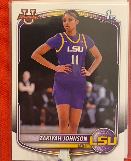 2025-26 Bowman Basketball Prospects 1st Bowman #BPP-73 ZaKiyah Johnson — front