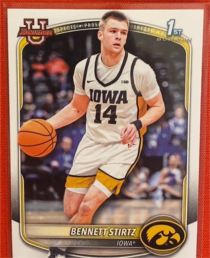 2025-26 Bowman Basketball Prospects 1st Bowman #BPP-90 Bennett Stirtz — front