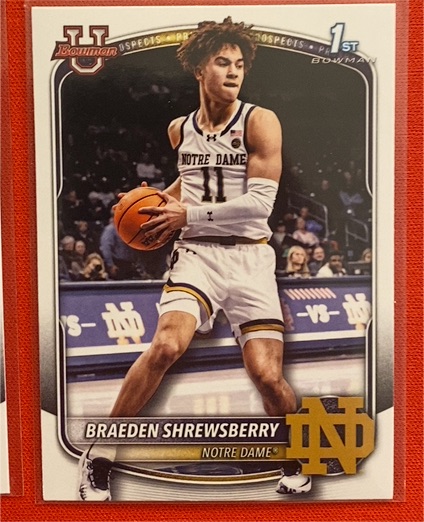 2025 Bowman Basketball #BPP-29 Braeden Shrewsberry — front