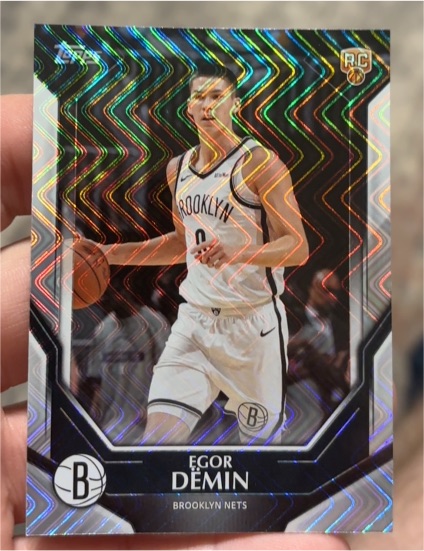2026 Topps Collector Kit Exclusive #NBA-9 Egor Demin Wave Parallel Nets RC — front