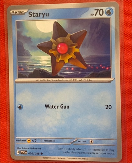 2026 Pokémon POR #020 Staryu — front