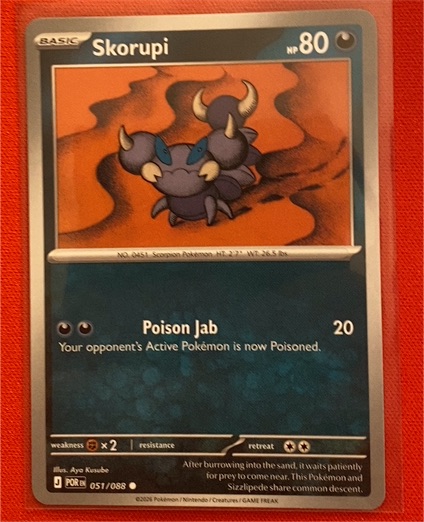 2026 Pokémon #051 Skorupi — front