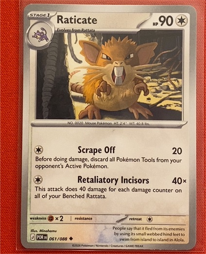 2026 Pokémon Perfect Order #061 Raticate — front
