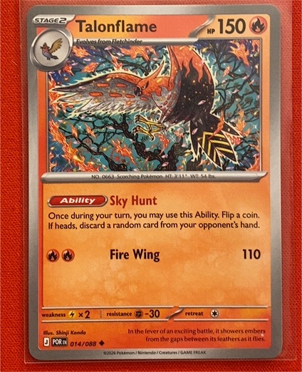 2026 Pokémon Perfect Order #014 Talonflame — front