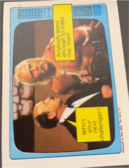 1985 Topps WWF #57 Hulk Hogan Interview — front