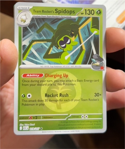 2026 Pokémon Ascended Heroes #019 Team Rocket's Spidops — front