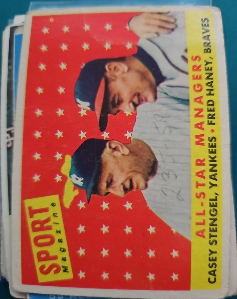 1958 Topps #475 All-Star Managers Casey Stengel Fred Haney — front