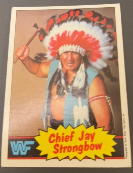 1985 Topps WWF #20 Chief Jay Strongbow — front