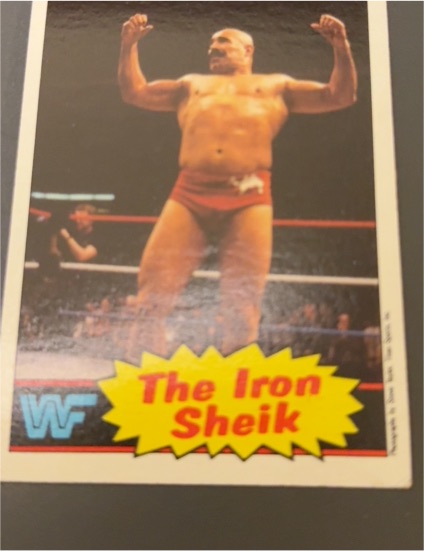 1985 Topps WWF #2 The Iron Sheik — front