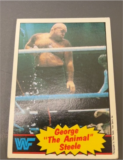 1985 Topps WWF #21 George "The Animal" Steele — front
