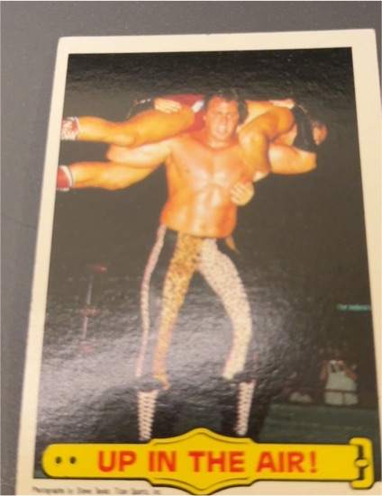 1985 Topps WWF #26 Up In The Air! Brutus Beefcake — front