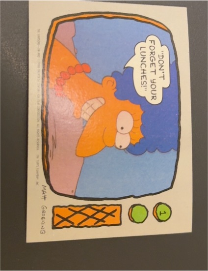 1990 Topps The Simpsons #1 Marge Simpson — front