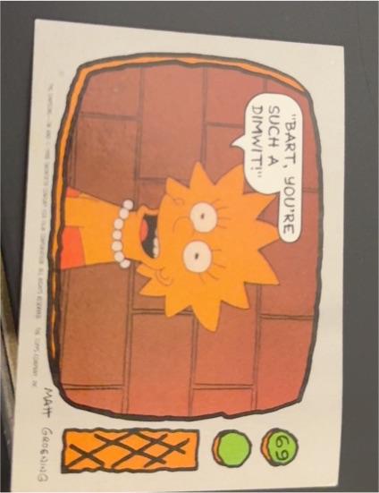 1990 Topps The Simpsons #69 Lisa Simpson — front